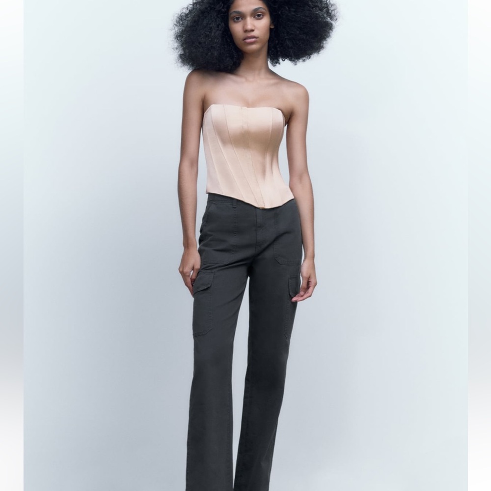 Satin effect corset top